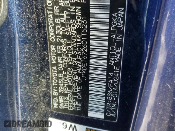 2006 Scion tC with VIN JTKDE167260115231, listed as a Copart auction lot 42502435 with 276,617 mi miles and Salvage Title. Bid and sale history available at carsss.com. Image 12.