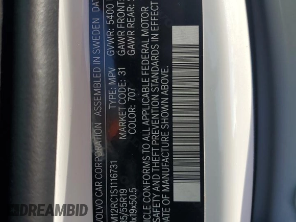 2025 Volvo XC60 Plus с VIN YV4M12RC1S1116731, выставлен на аукционе Copart как лот 44860085 с пробегом 1 923 миль миль и Чистый • Clean title. История ставок и продаж доступна на DreamBid. Изображение 14.