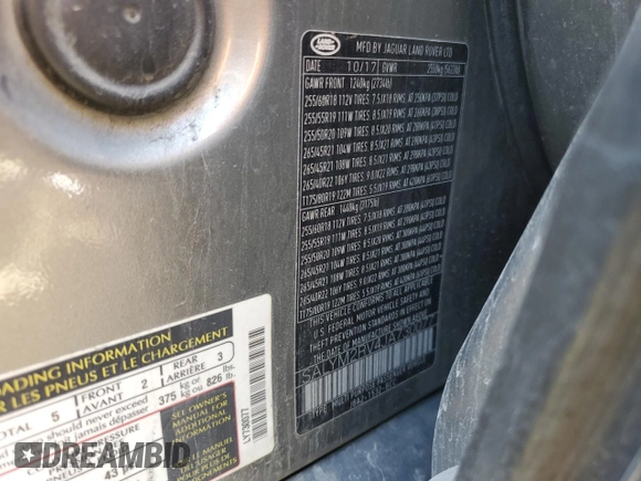 2018 Land Rover Range Rover Velar R-Dynamic HSE with VIN SALYM2RV4JA730077, listed as a Copart auction lot 61153625 with Not provided miles and Clean title. Bid and sale history available at DreamBid. Image 13.