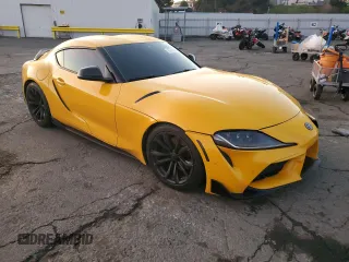2021 Toyota GR Supra 2.0 with VIN WZ1DB2C00MW046029, listed as a Copart auction lot 85794394 with 0 mi miles and Salvage Title. Bid and sale history available at carsss.com. Image 4.