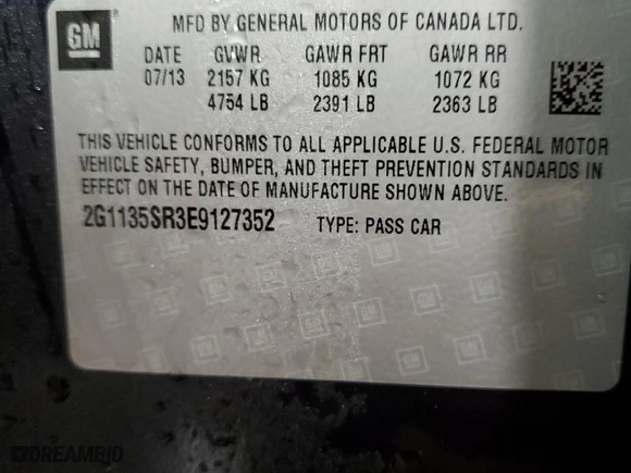 2014 Chevrolet Impala LT Eco with VIN 2G1135SR3E9127352, listed as a Copart auction lot 44616095 with 120,618 mi miles and Salvage Title. Bid and sale history available at carsss.com. Image 13.