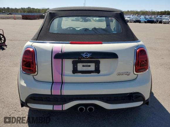 2022 MINI Convertible Cooper S with VIN WMW43DL01N3N51794, listed as a Copart auction lot 53075045 with 43,811 mi miles and Salvage title. Bid and sale history available at DreamBid. Image 6.