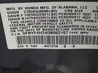 2013 Honda Pilot LX with VIN 5FNYF4H24DB062197, listed as a IAAI auction lot 41652595 with 66,169 mi miles. Bid and sale history available at carsss.com. Image 9.
