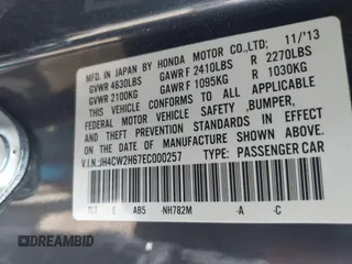 2014 Acura TSX Technology z VIN JH4CW2H67EC000257, wystawiony jako IAAI lot #42368784 z przebiegiem 74 400 mil mil oraz . Historia ofert i sprzedaży dostępna na DreamBid. Obrazek 9.