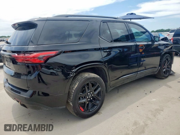 2023 Chevrolet Traverse Premier with VIN 1GNERKKWXPJ182441, listed as a Copart auction lot 57129195 with Not provided miles and Salvage title. Bid and sale history available at DreamBid. Image 3.