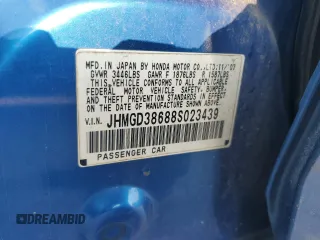 2008 Honda Fit Sport with VIN JHMGD38688S023439, listed as a Copart auction lot 64598514 with 275,095 mi miles and Salvage Title. Bid and sale history available at carsss.com. Image 13.