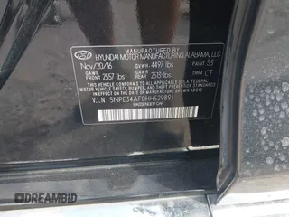 2017 Hyundai Sonata Sport with VIN 5NPE34AF0HH529891, listed as a IAAI auction lot 41607852 with 65,235 mi miles. Bid and sale history available at carsss.com. Image 9.