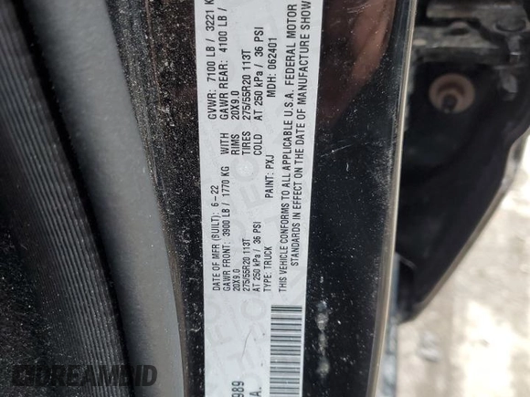 2022 Ram 1500 Big Horn z VIN 1C6SRFMT0NN294989, wystawiony jako Copart lot #47314515 z przebiegiem 46 063 mil mil oraz Szkoda całkowita • Salvage title. Historia ofert i sprzedaży dostępna na DreamBid. Obrazek 13.