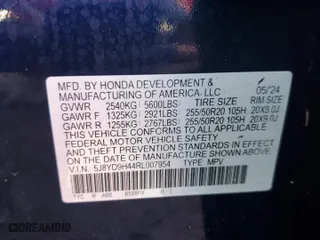 2024 Acura MDX w/Technology Package with VIN 5J8YD9H44RL007954, listed as a Copart auction lot 74457754 with 3,148 mi miles and Non Repairable. Bid and sale history available at carsss.com. Image 14.