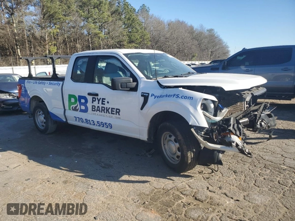 2022 Ford F-150 XL with VIN 1FTEX1CBXNKF01283, listed as a Copart auction lot 47600675 with 53,189 mi miles and Salvage title. Bid and sale history available at DreamBid. Image 4.