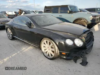 2013 Bentley Continental GT with VIN SCBFT7ZA4DC083123, listed as a Copart auction lot 75113674 with Not Provided miles and Salvage Title. Bid and sale history available at DreamBid. Image 4.