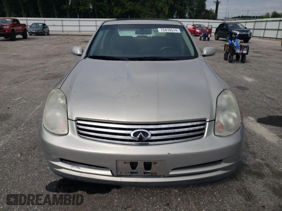 2003 Infiniti G35 w/Leather with VIN JNKCV51EX3M314563, listed as a Copart auction lot 72418514 with 218,606 mi miles and Salvage Title. Bid and sale history available at DreamBid. Image 5.