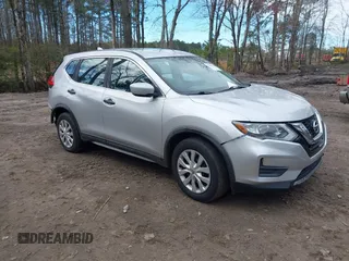 2017 Nissan Rogue SV with VIN KNMAT2MT7HP504401, listed as a IAAI auction lot 41876576 with 169,208 mi miles. Bid and sale history available at carsss.com. Image 1.
