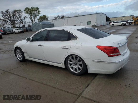 2013 Hyundai Equus Signature with VIN KMHGH4JH5DU064421, listed as a Copart auction lot 49272045 with 129,449 mi miles and Salvage Title. Bid and sale history available at DreamBid. Image 2.