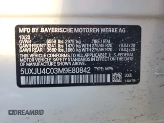 2021 BMW X5 M50i with VIN 5UXJU4C03M9E80842, listed as a Copart auction lot 42736845 with 75,390 mi miles and Salvage Title. Bid and sale history available at carsss.com. Image 14.