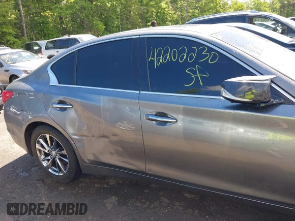 2015 Infiniti Q50 Premium with VIN JN1BV7AR7FM409374, listed as a IAAI auction lot 42202230 with 79,453 mi miles and . Bid and sale history available at DreamBid. Image 6.
