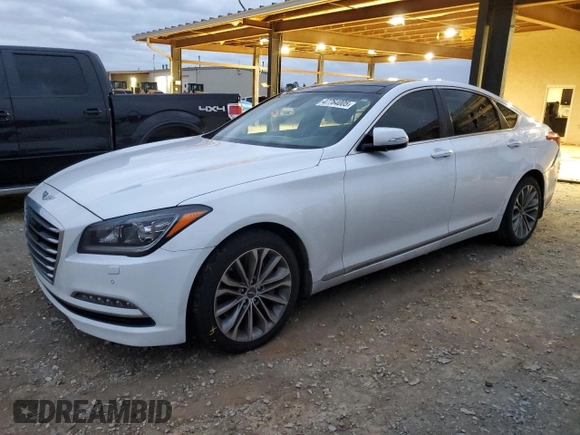 2017 Genesis G80 3.8L z VIN KMHGN4JE0HU171834, wystawiony jako Copart lot #47764005 z przebiegiem 86 389 mil mil oraz Szkoda całkowita • Salvage title. Historia ofert i sprzedaży dostępna na DreamBid. Obrazek 1.
