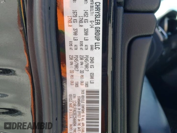 2014 Jeep Grand Cherokee Laredo with VIN 1C4RJFAG3EC540094, listed as a Copart auction lot 52970835 with 59,911 mi miles and Clean Title. Bid and sale history available at carsss.com. Image 13.