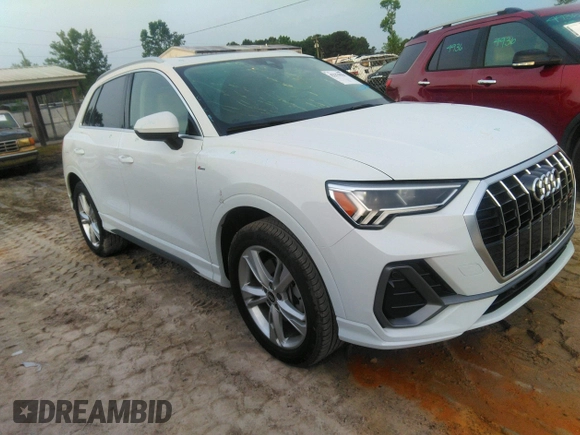 2022 Audi Q3 S line Premium Plus with VIN WA1EECF35N1035137, listed as a IAAI auction lot 42279961 with 43,458 mi miles and . Bid and sale history available at DreamBid. Image 1.