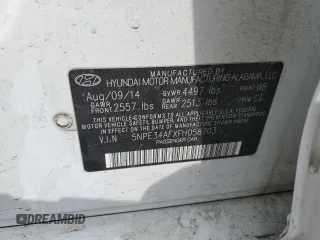 2015 Hyundai Sonata 2.4L Sport with VIN 5NPE34AFXFH058703, listed as a Copart auction lot 53576475 with 142,155 mi miles and Clean Title. Bid and sale history available at carsss.com. Image 12.
