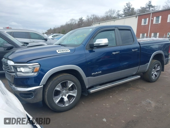 2019 Ram 1500 Laramie with VIN 1C6SRFDT9KN588340, listed as a IAAI auction lot 41717183 with 56,623 mi miles. Bid and sale history available at carsss.com. Image 17.
