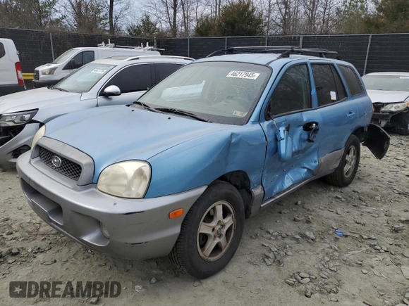 2003 Hyundai Santa Fe GLS with VIN KM8SC73D53U525667, listed as a Copart auction lot 46217945 with 160,469 mi miles and Salvage Title. Bid and sale history available at carsss.com. Image 1.