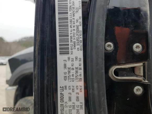 2015 Ram 2500 Big Horn with VIN 3C6UR5DL2FG569002, listed as a Copart auction lot 43965245 with 147,592 mi miles and Salvage Title. Bid and sale history available at carsss.com. Image 13.