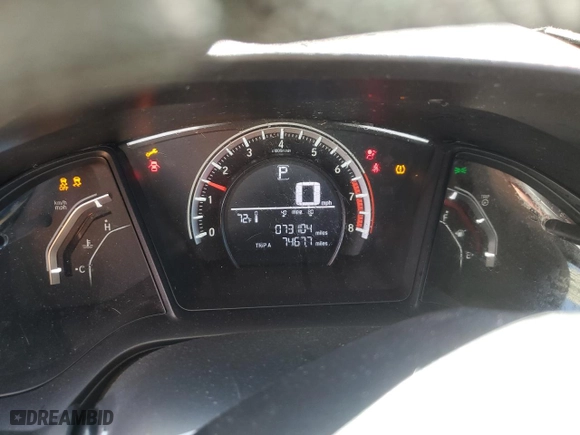 2018 Honda Civic Hatchback LX with VIN SHHFK7H25JU230895, listed as a Copart auction lot 43580455 with 73,104 mi miles and Salvage Title. Bid and sale history available at carsss.com. Image 9.