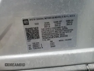 2022 Chevrolet Equinox LT z VIN 3GNAXUEV5NL203155, wystawiony jako Copart lot #60285385 z przebiegiem 112 071 mil mil oraz Czysty tytuł • Clean title. Historia ofert i sprzedaży dostępna na DreamBid. Obrazek 12.