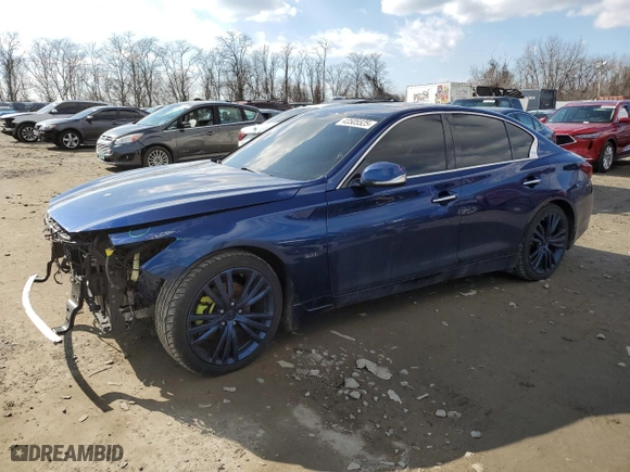 2018 Infiniti Q50 3.0t SPORT with VIN JN1EV7AR7JM434118, listed as a Copart auction lot 43505525 with NaN miles and Salvage Title. Bid and sale history available at carsss.com. Image 1.