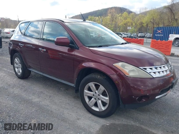 2007 Nissan Murano SL with VIN JN8AZ08W57W628246, listed as a IAAI auction lot 42036950 with 165,561 mi miles and . Bid and sale history available at DreamBid. Image 1.