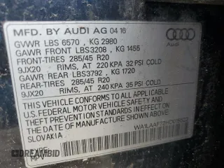 2017 Audi Q7 Premium Plus with VIN WA1LAAF72HD015523, listed as a Copart auction lot 52874355 with 150,977 mi miles and Clean Title. Bid and sale history available at carsss.com. Image 13.