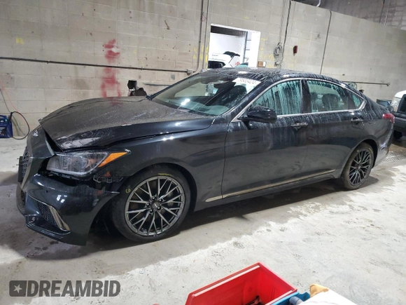 2018 Genesis G80 Sport with VIN KMHGN4JB9JU241553, listed as a Copart auction lot 79503424 with 52,927 mi miles and Salvage Title. Bid and sale history available at DreamBid. Image 1.