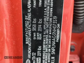 2022 Hyundai Elantra SEL with VIN 5NPLN4AG3NH073519, listed as a Copart auction lot 49776585 with 64,573 mi miles and Salvage Title. Bid and sale history available at DreamBid. Image 12.