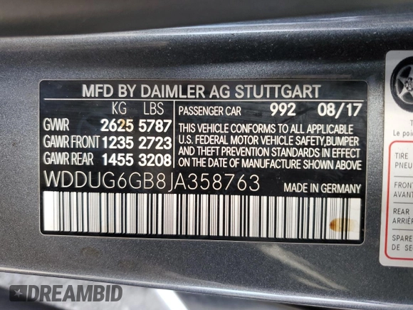 2018 Mercedes-Benz S S 450 with VIN WDDUG6GB8JA358763, listed as a Copart auction lot 51152115 with 39,616 mi miles and Salvage Title. Bid and sale history available at carsss.com. Image 15.