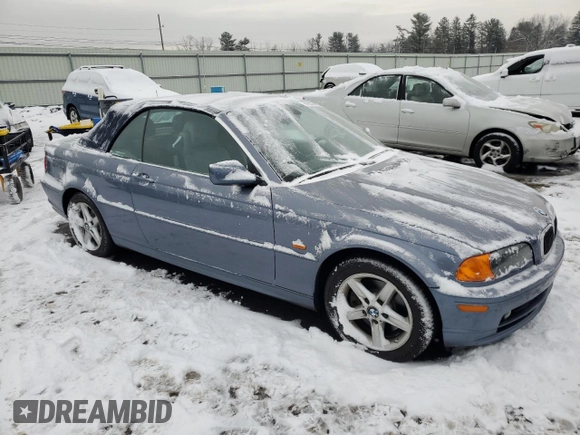 2003 BMW 3 Series 325Ci with VIN WBABS33453PG91055, listed as a Copart auction lot 44337445 with 177,804 mi miles and Clean Title. Bid and sale history available at carsss.com. Image 4.