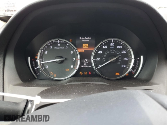 2017 Acura MDX Technology with VIN 5J8YD4H52HL004190, listed as a Copart auction lot 56677235 with 90,572 mi miles and Salvage title. Bid and sale history available at DreamBid. Image 9.