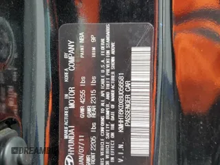 2011 Hyundai Genesis Coupe with VIN KMHHT6KDXBU056581, listed as a Copart auction lot 63156165 with 149,213 mi miles and Clean title. Bid and sale history available at DreamBid. Image 12.