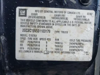 2003 Chevrolet Silverado 1500 LS with VIN 2GCEC19V531103179, listed as a IAAI auction lot 41653222 with 153,270 mi miles. Bid and sale history available at carsss.com. Image 9.