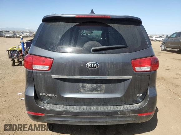 2017 Kia Sedona EX with VIN KNDMC5C16H6291154, listed as a Copart auction lot 52986945 with 107,067 mi miles and Salvage Title. Bid and sale history available at carsss.com. Image 6.