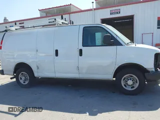 2023 Chevrolet Express Cargo with VIN 1GCWGAFP2P1100606, listed as a IAAI auction lot 42450171 with 34,000 mi miles and . Bid and sale history available at DreamBid. Image 14.