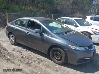 2013 Honda Civic Sdn LX with VIN 2HGFB2F59DH524429, listed as a IAAI auction lot 42114834 with 280,101 mi miles. Bid and sale history available at carsss.com. Image 1.