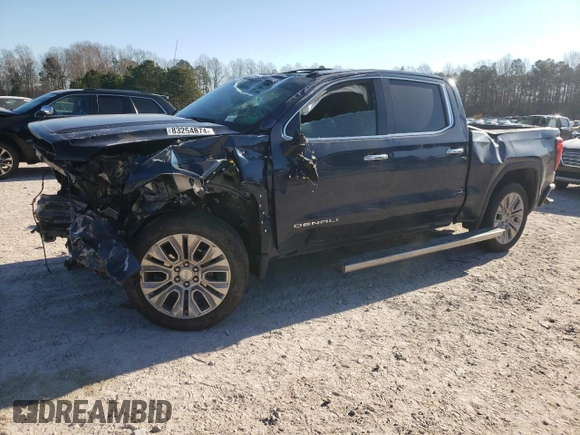 2022 GMC Sierra 1500 Limited Denali with VIN 3GTU9FEL0NG153851, listed as a Copart auction lot 83254874 with 0 mi miles and Salvage Title. Bid and sale history available at carsss.com. Image 1.