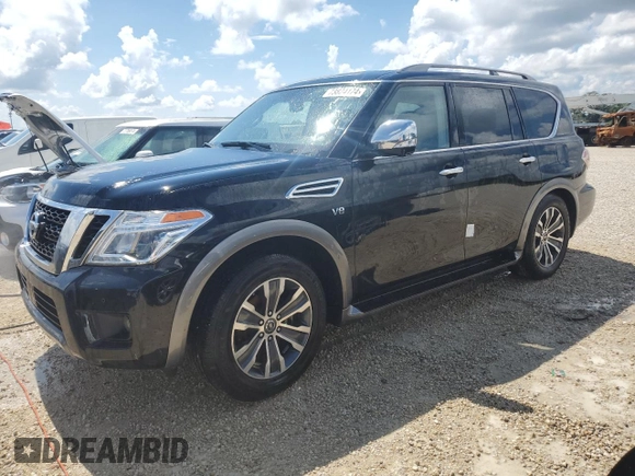 2019 Nissan Armada SV with VIN JN8AY2NC6K9588193, listed as a Copart auction lot 73824174 with Not Provided miles and Non Repairable. Bid and sale history available at carsss.com. Image 1.