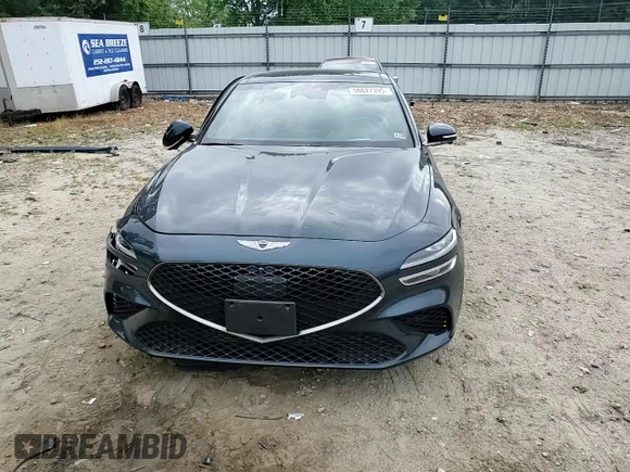 2022 Genesis G70 3.3T with VIN KMTG54TEXNU083193, listed as a Copart auction lot 56627395 with 16,980 mi miles and Salvage title. Bid and sale history available at DreamBid. Image 13.