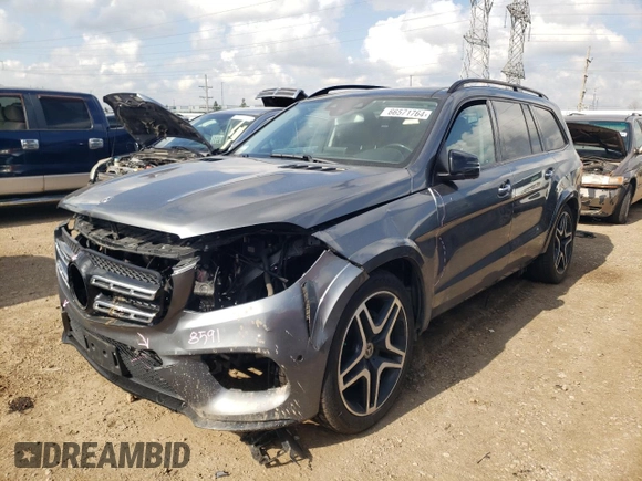 2018 Mercedes-Benz GLS 550 with VIN 4JGDF7DE0JB019048, listed as a Copart auction lot 66571764 with Not Provided miles and Salvage Title. Bid and sale history available at DreamBid. Image 1.
