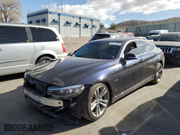 2018 BMW 4 Series 440i with VIN WBA4J5C57JBF07535, listed as a Copart auction lot 47117805 with 59,600 mi miles and Salvage Title. Bid and sale history available at DreamBid. Image 1.