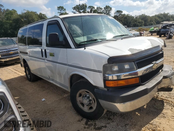 2012 Chevrolet Express Passenger 1LT with VIN 1GAZGYFG6C1106515, listed as a Copart auction lot 78206674 with 185,501 mi miles and Salvage title. Bid and sale history available at DreamBid. Image 4.