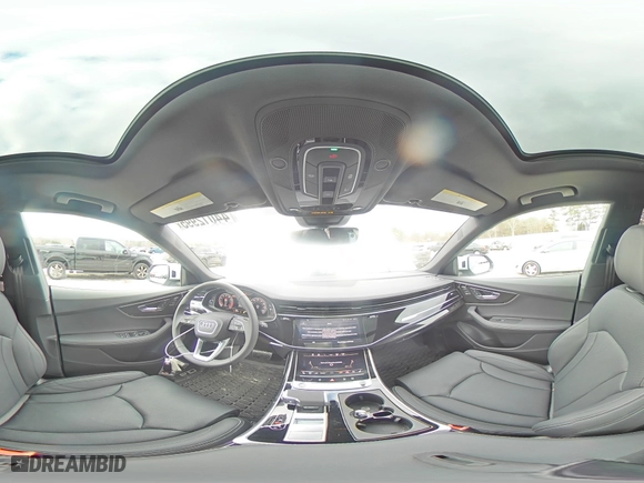 2025 Audi Q8 Prestige with VIN WA1FVBF10SD005034, listed as a Copart auction lot 44012995 with 224 mi miles and Salvage Title. Bid and sale history available at carsss.com. Image 14.
