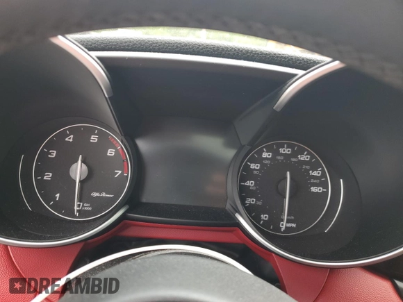 2019 Alfa Romeo Giulia Sport with VIN ZARFANAN6K7607194, listed as a Copart auction lot 57393415 with Not provided miles and Salvage title. Bid and sale history available at DreamBid. Image 9.